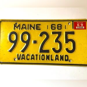 Original 1968 Maine License Plate
